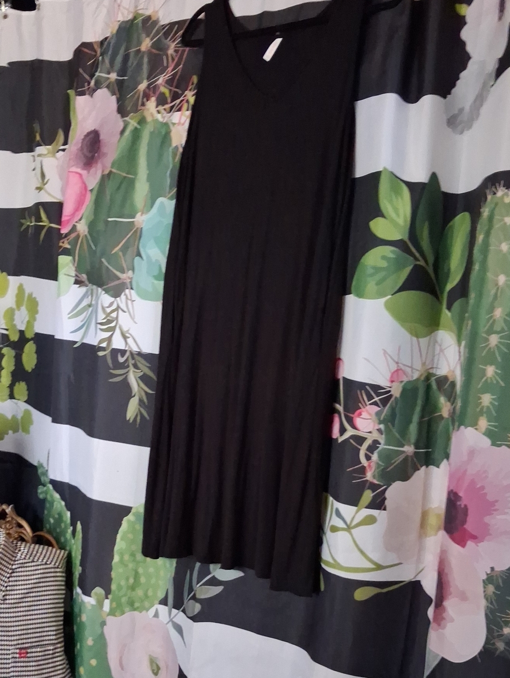 Classic Black V-Neck Midi Dress